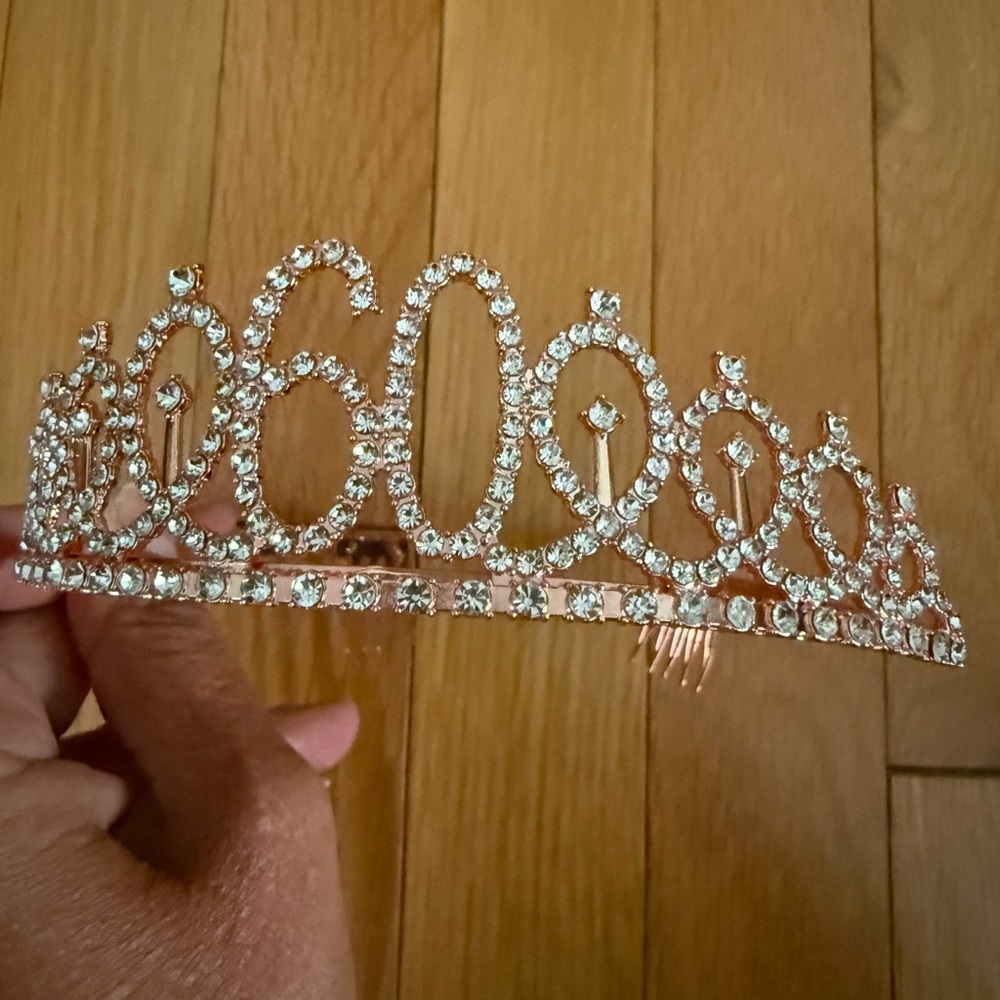 60th Birthday Tiara and wall decor.